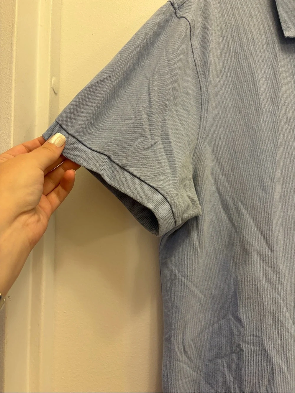 J.Crew Pique Polo Shirt Men's Light Blue 100% Cotton Short Sleeve  Size Large